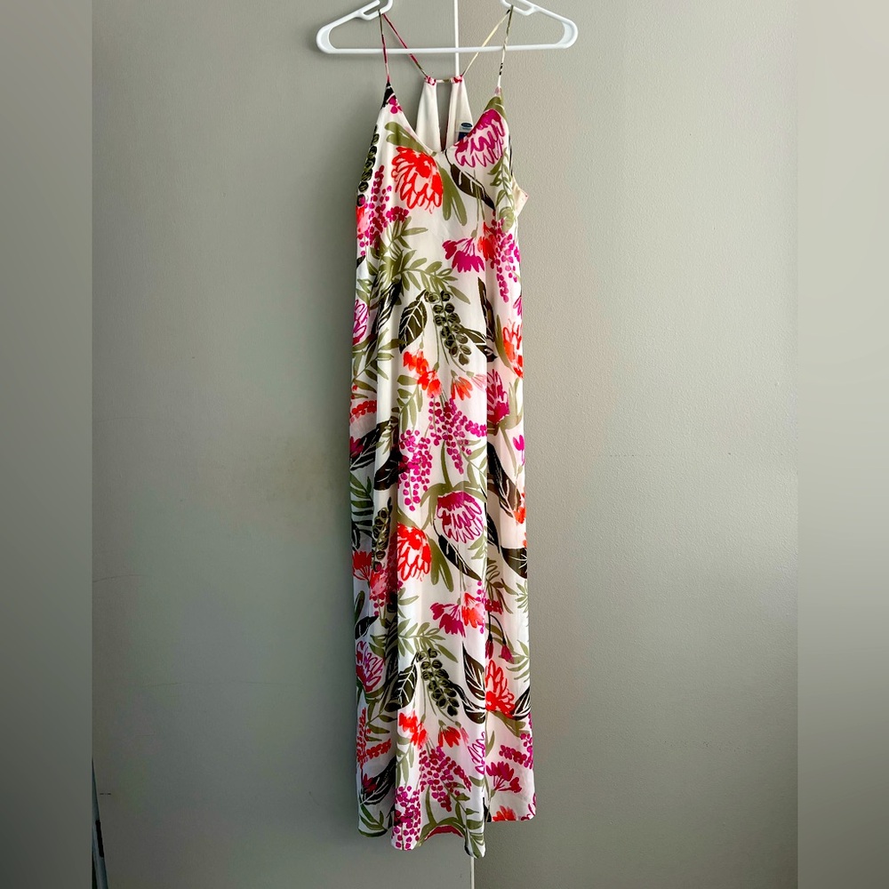 white floral maxi dress